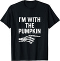 Im with The Pumpkin Funny Halloween Couple Matching T-Shirt