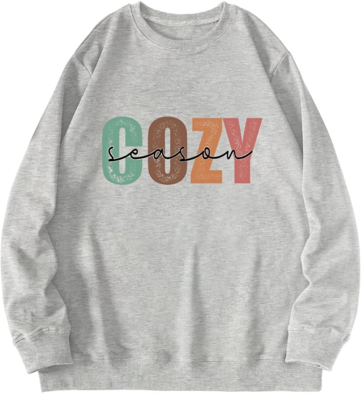 Retro Cozy Season Sweatshirt Funny Fall Sweater Season Long Sleeve Shirt Cozy Vibes Crewneck Casual Pullovers Tops