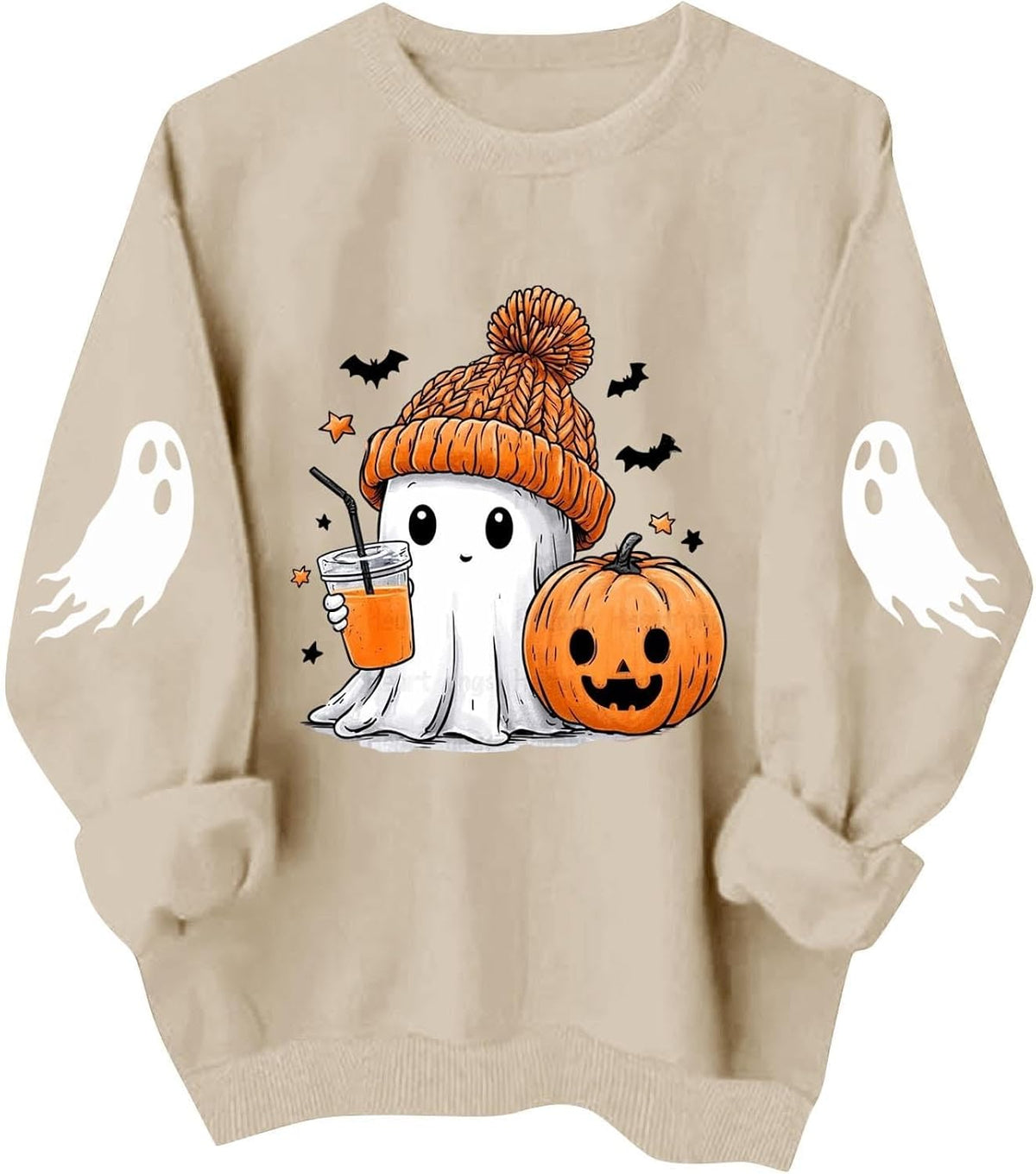 Halloween Sweatshirts for Women Cute Ghost Pumpkin Fall Spooky Season Tops