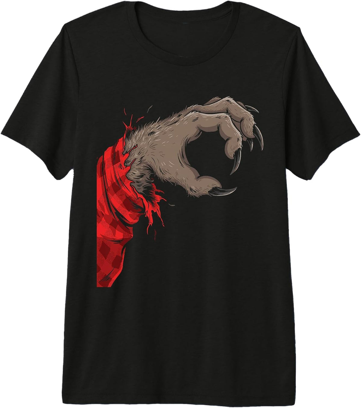 Werewolf Hands Half Heart Right Couple Halloween Costume Premium Tri-Blend T-Shirt