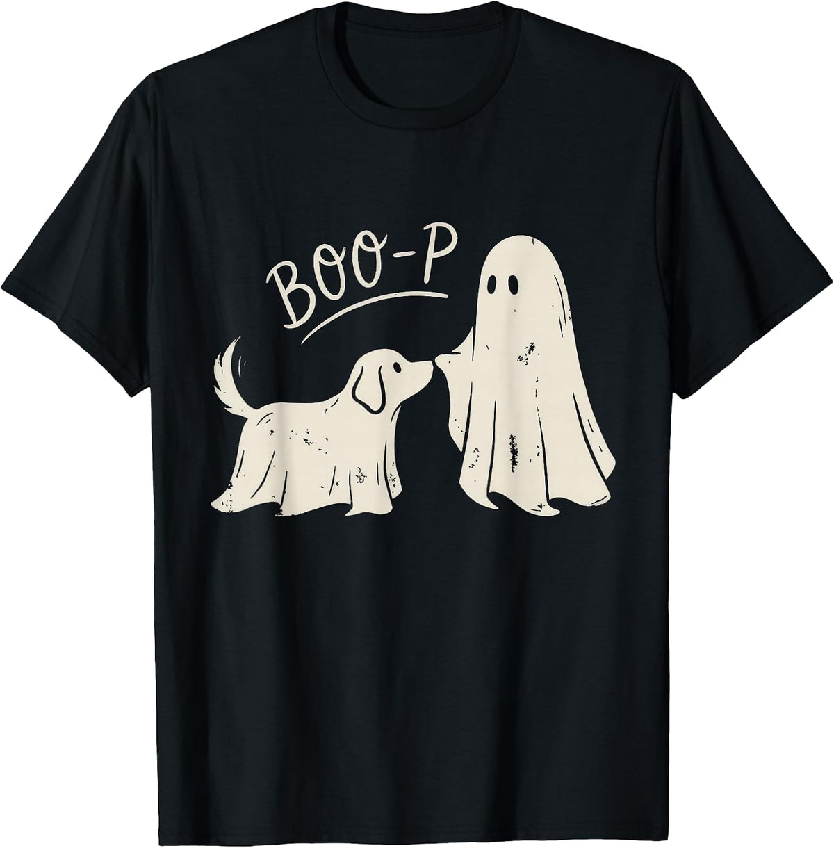 Boo-P Ghost Dog Nose Boop Halloween Costume Animal Lover T-Shirt