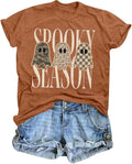Spooky Season Graphic Shirts Womens Halloween Ghost Boo Shirt