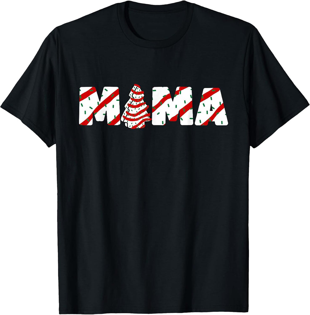 Christmas Tree Cake Matching Family Party Pajama Mama T-Shirt