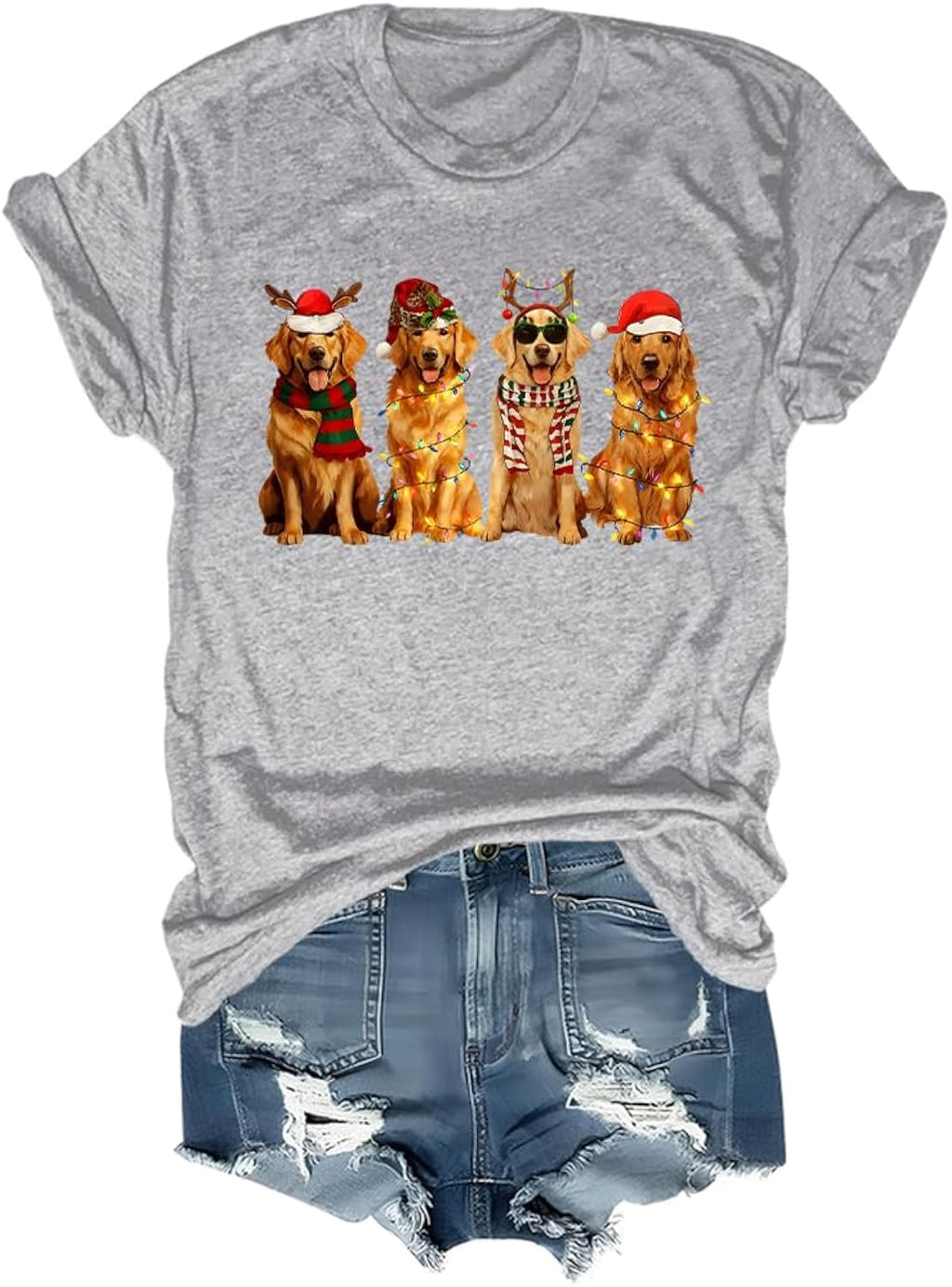 Christmas Golden Retriever Shirt Christmas Dog T-Shirt Men Women Merry Dogmas Shirt