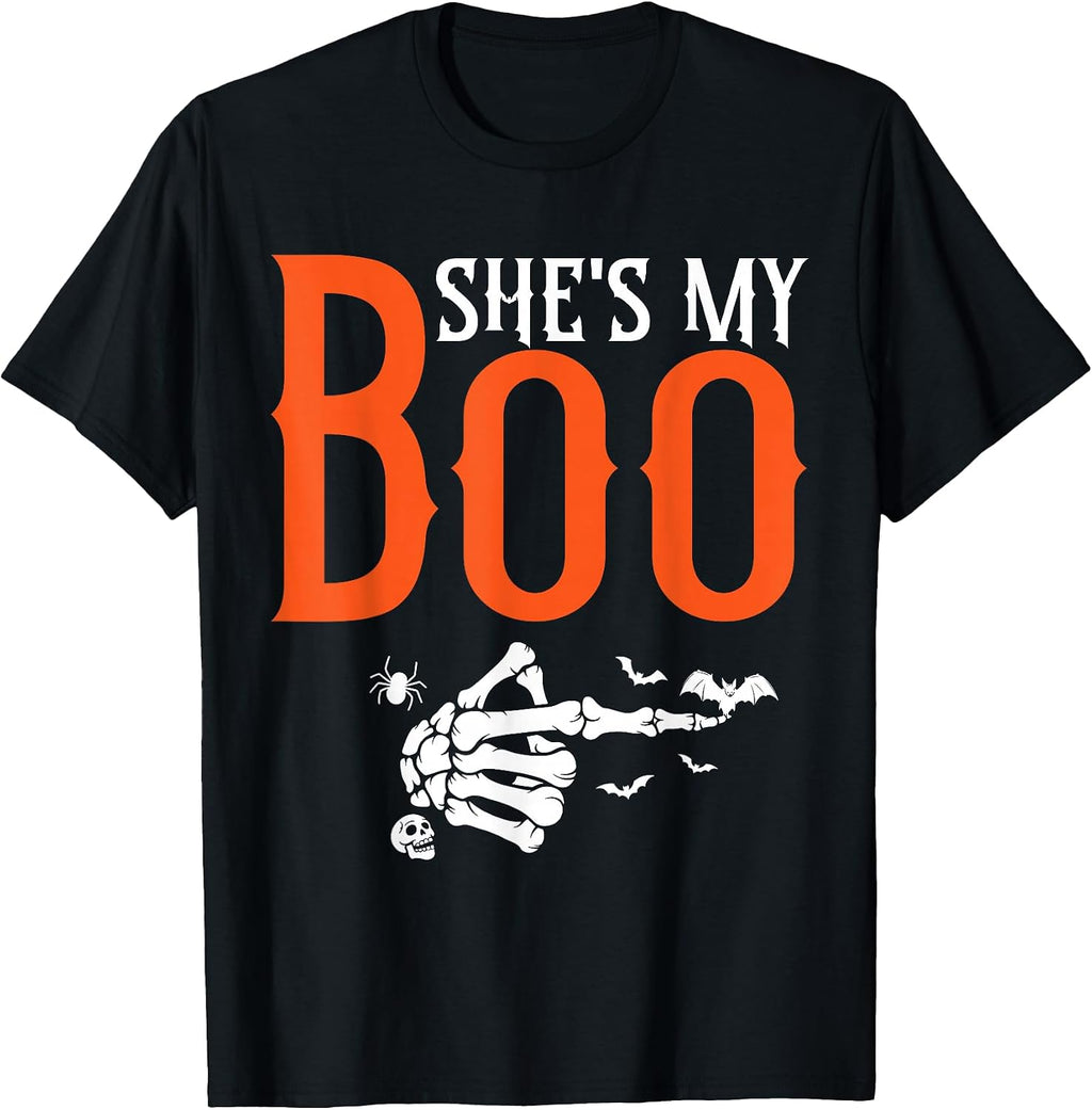 She's My Boo Matching Halloween Pajama Couples T-Shirt