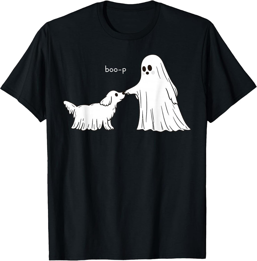 Boo-P Halloween Cute Ghost Dog Cute Spooky Puppy Graphic T-Shirt