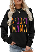 Spooky Mama Sweatshirt Halloween Mama Sweater Fall Spooky Season Shirts Women Crewneck Ghost Pullover Tops Mom Gifts