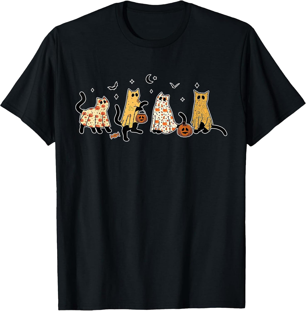 Spooky Black Cats Ghost Halloween Costume Shirts