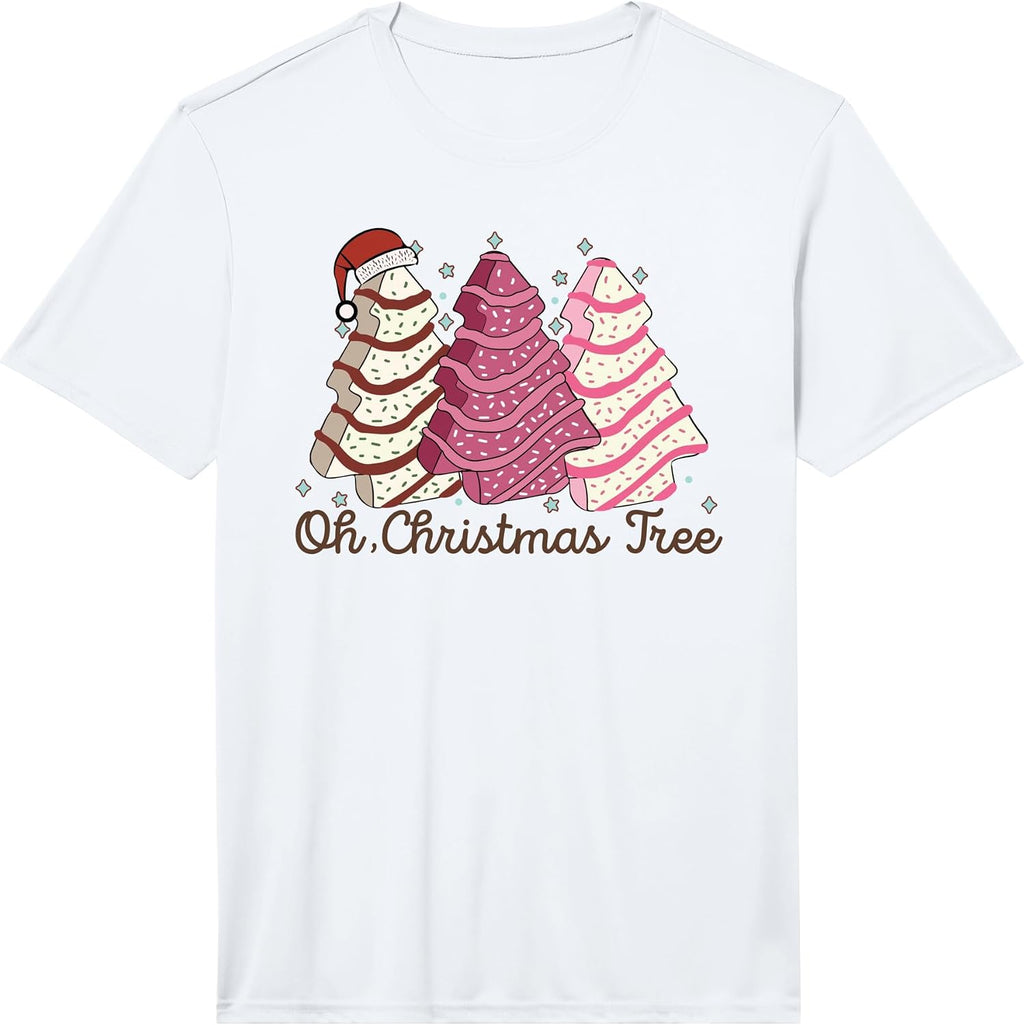 Oh Christmas Tree Cakes Funny Christmas Snack Cake Men Women Performance T-Shirt