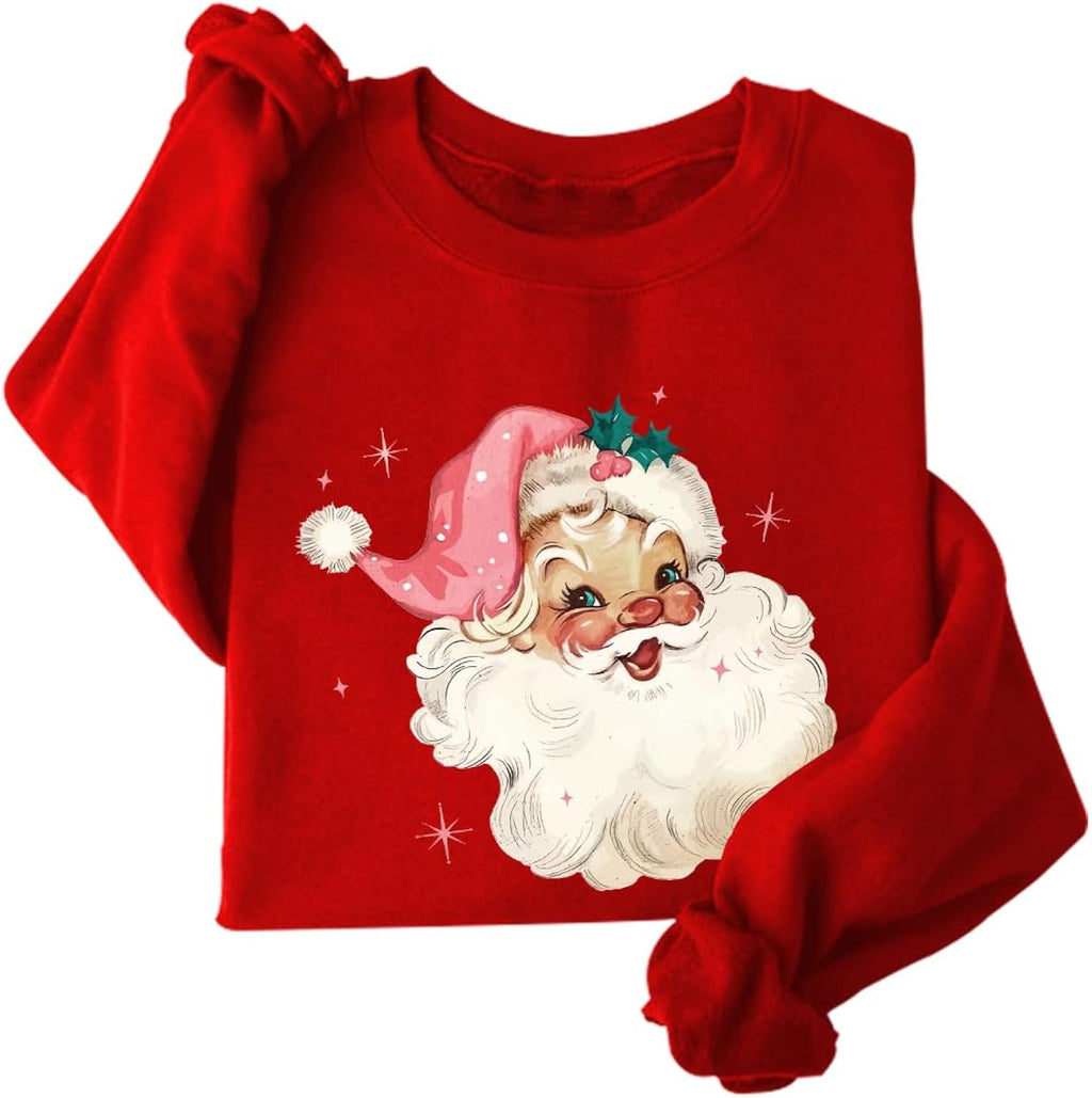 Retro Christmas Sweatshirt Vintage Santa Christmas Sweatshirt