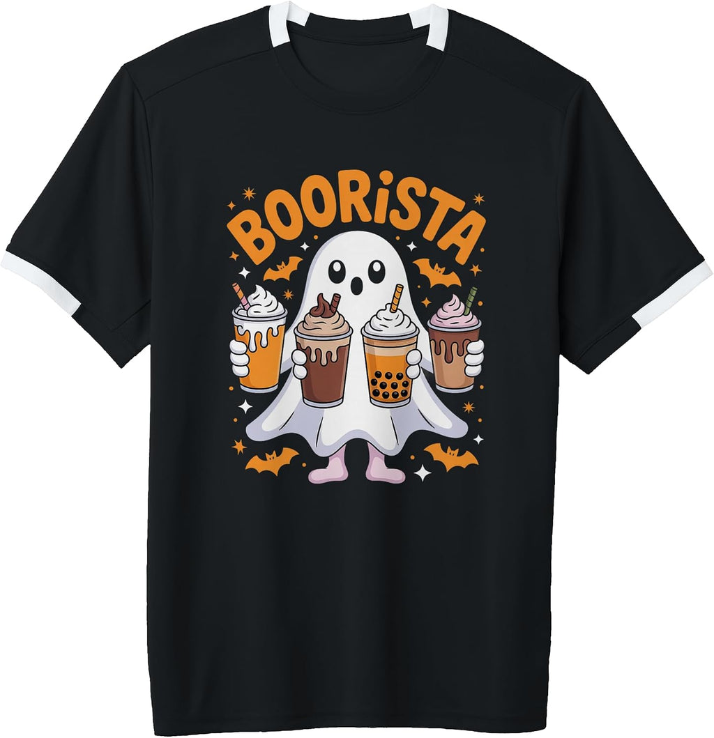 Boorista Funny Boo Ghost Caffeine Drinker Halloween Coffee Adult & Youth Soccer Jersey