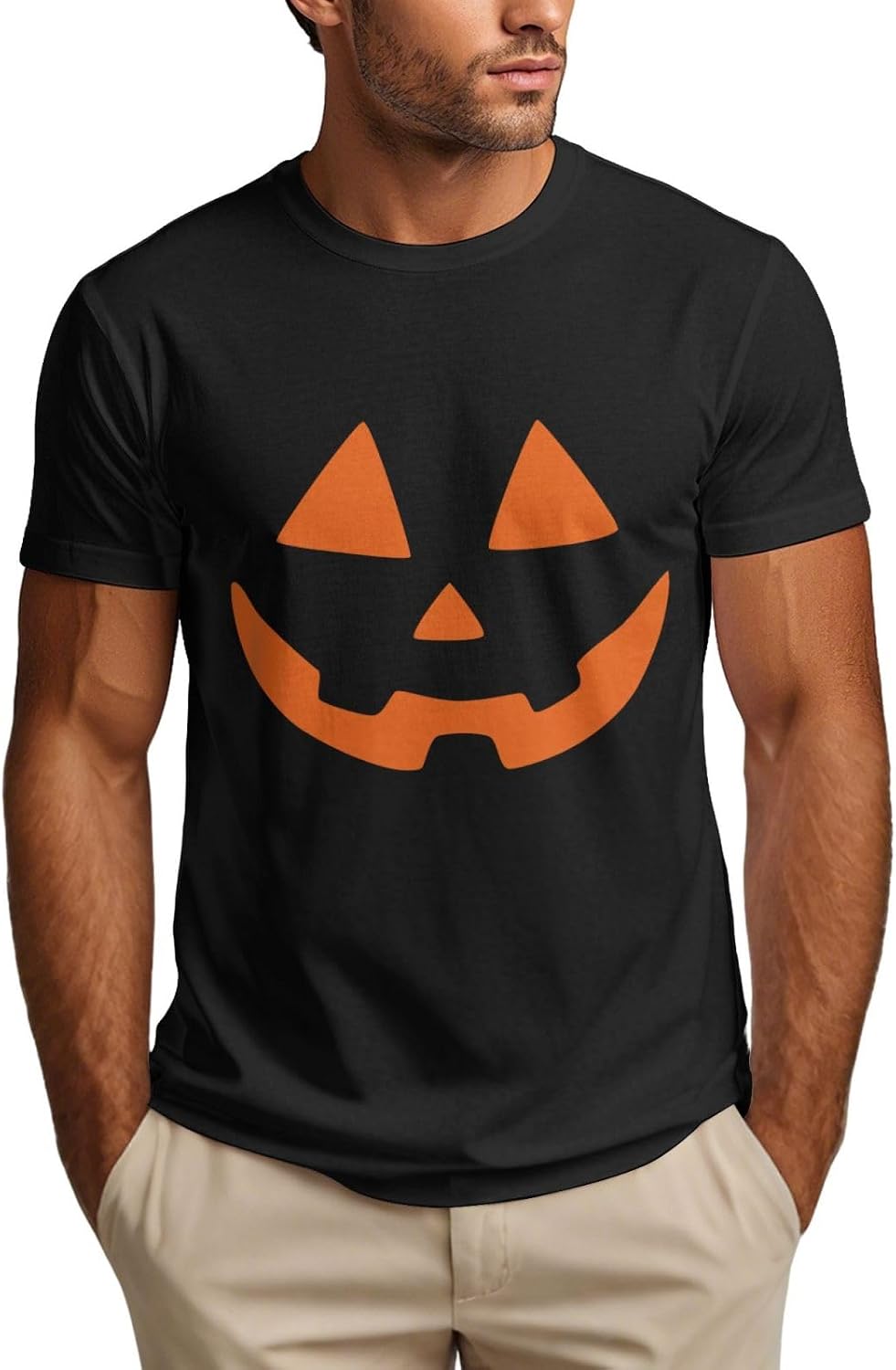 Autumn Halloween Pumpkin Face Shirt Jack-O Lantern Men's T-Shirt