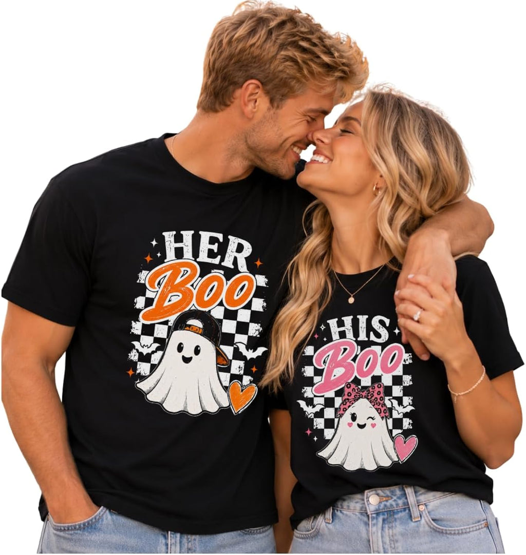Shes My Boo Couple Matching Halloween Costumes T-shirt Spooky Season