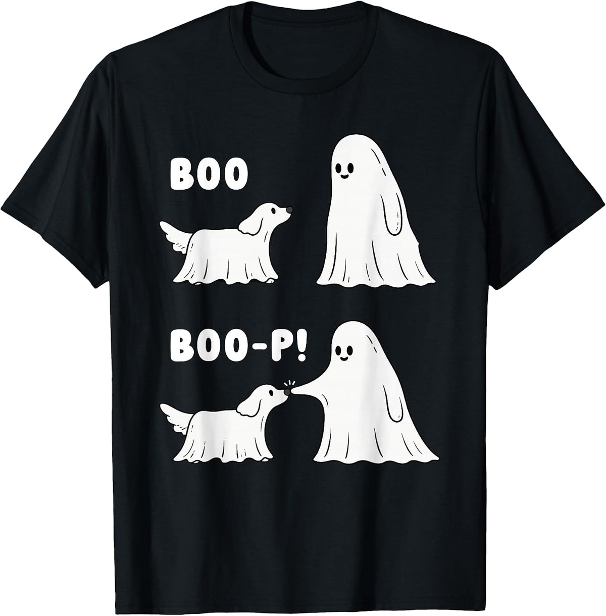 Funny Halloween Ghost and Dog Boop T-Shirt