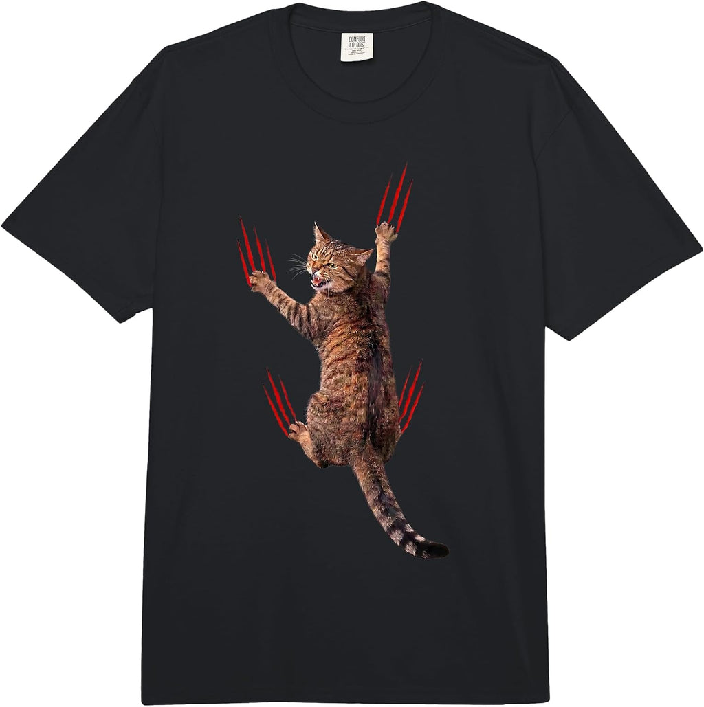 Fierce Cat with Claws Funny Halloween Cat Mom Dad Comfort Colors Adult Heavyweight T-Shirt