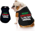 Merry Christmas Dog Shirt - Machine Washable, Fits Small to Large Dogs, 70-90lbs