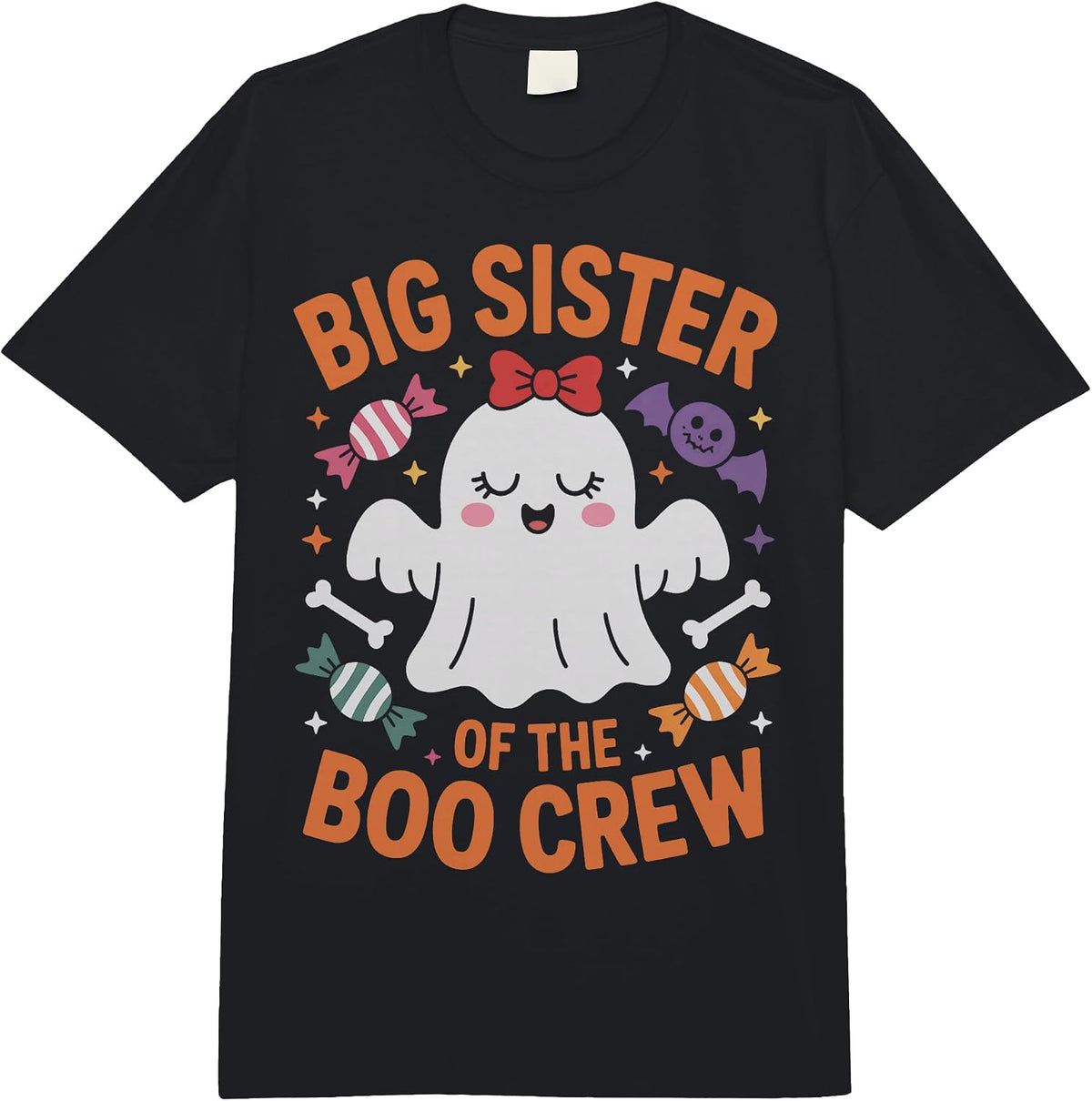 Big Sister of The Boo Crew Funny Ghost Costume Comfort Colors Adult Heavyweight T-Shirt