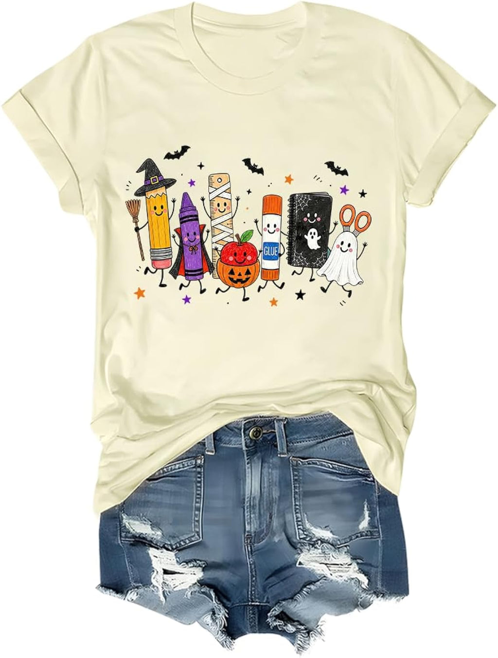 Spooky School Supplies Shirt Halloween Teacher Shirt Cute Fall T-Shirt