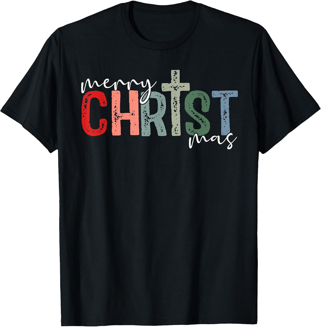Merry Christmas Xmas Christian Jesus Holiday Family Pajamas T-Shirt