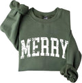 Retro Merry Sweatshirt Christmas Tree Sweatshirt For Women
