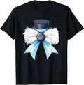 Coquette Christmas Bow Girls Women Holiday Ribbon Snowman T-Shirt