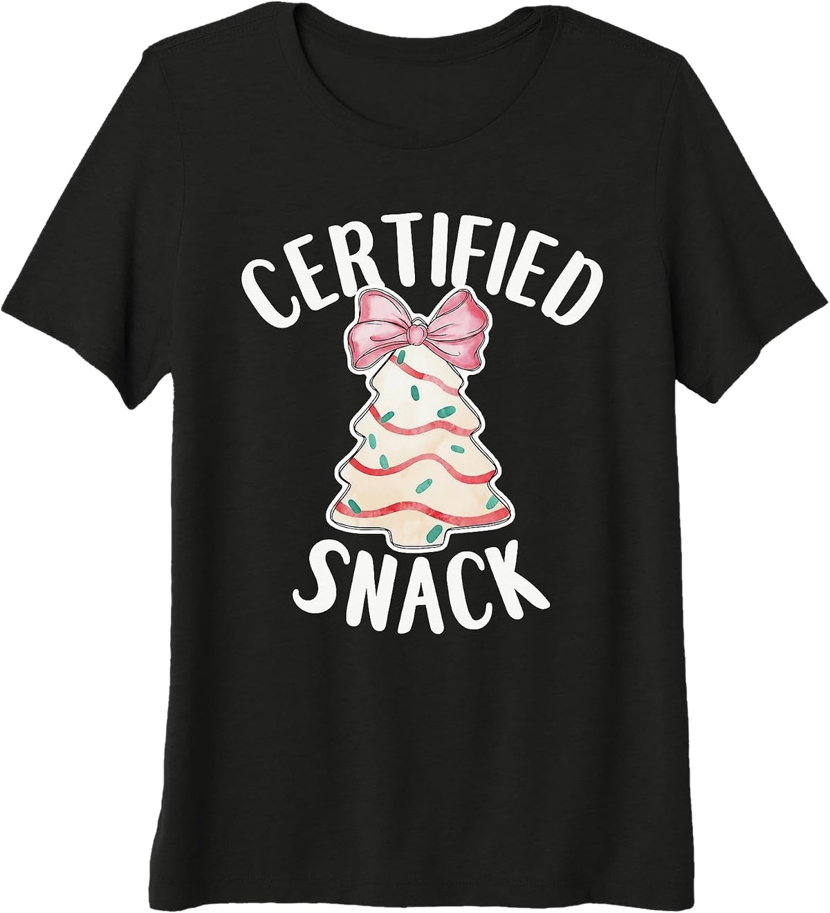 Womens Funny Christmas Tree Cake Looking Like A Certified Snack Premium Tri-Blend T-Shirt