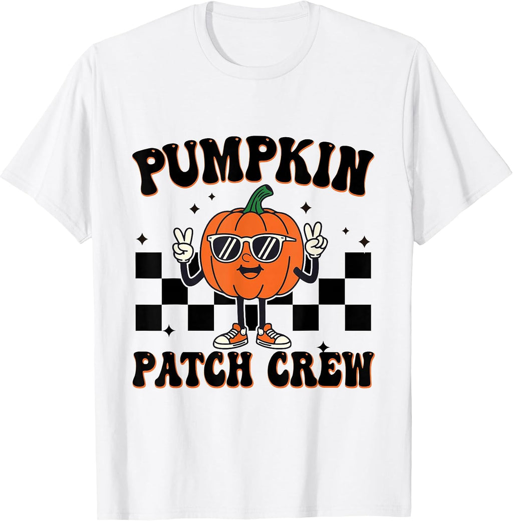 Pumpkin Patch Crew Matching Family Halloween Groovy T-Shirt