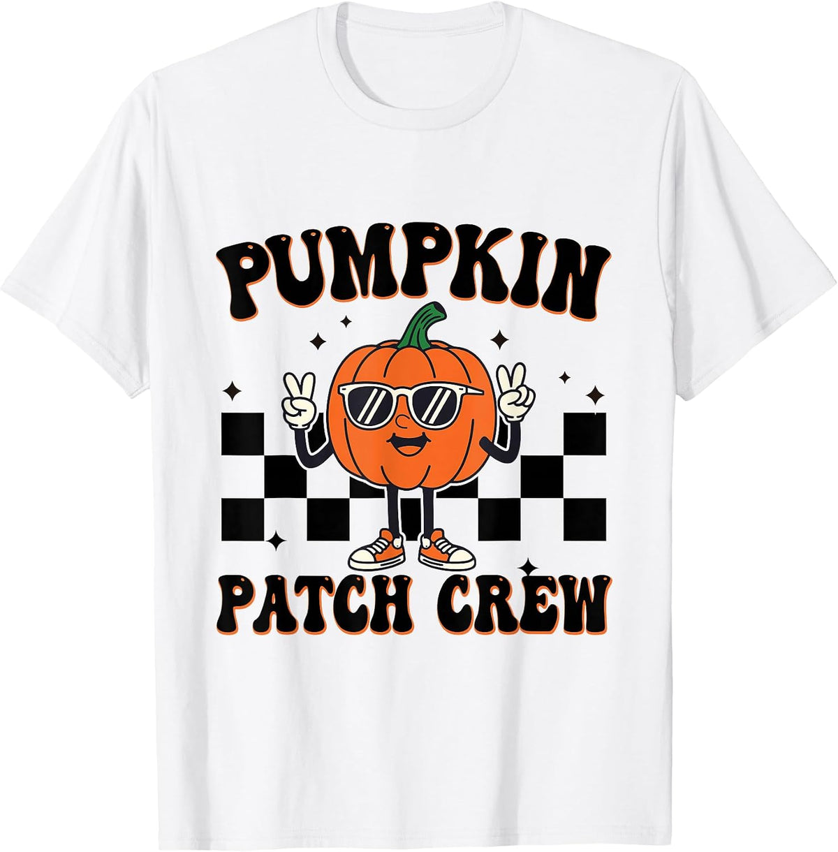 Pumpkin Patch Crew Matching Family Halloween Groovy T-Shirt