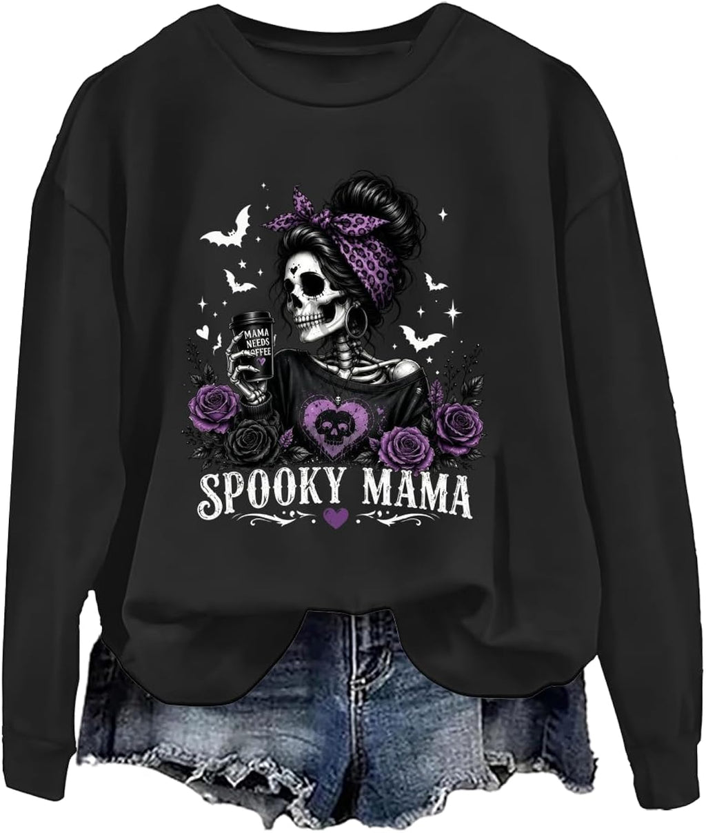 Spooky Mama Sweatshirt，Halloween Mom Hoodie