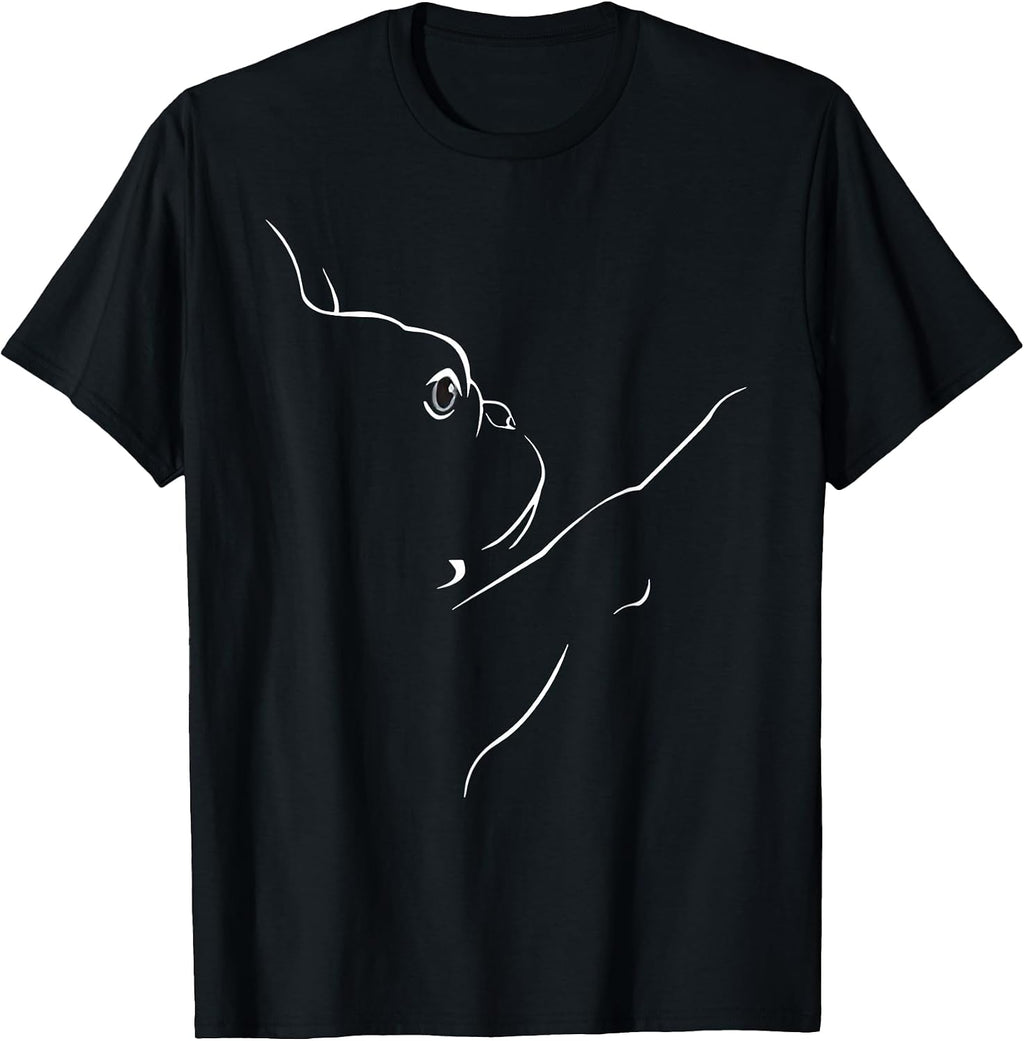 French Bulldog Line Art T Shirts for Dog Lovers Funny Graphic Tees Men Women