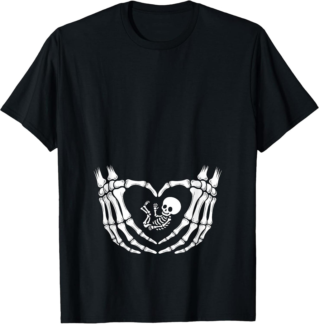 Baby Pregnancy Halloween Skeleton Xray My Belly Pregnant T-Shirt