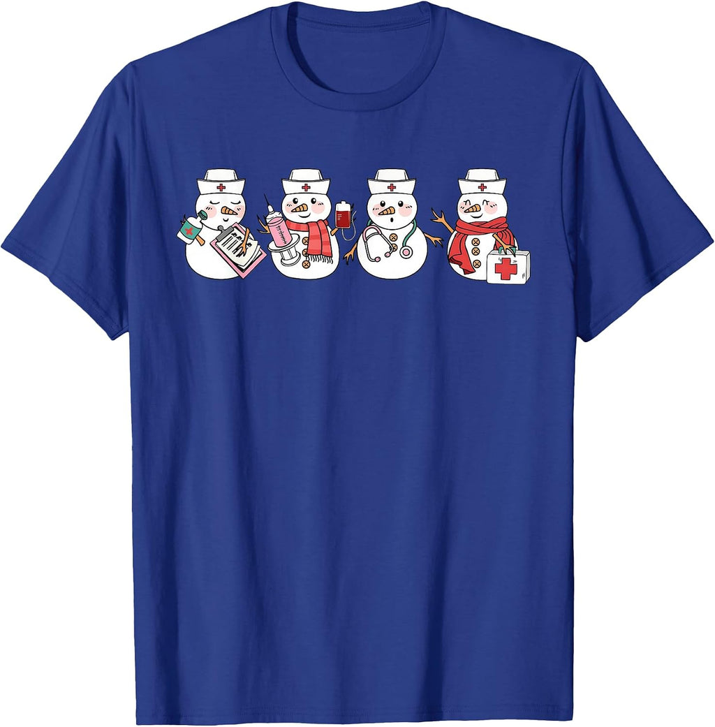 Nurse Snowman Squad Nursing RN Registered Funny Christmas T-Shirt