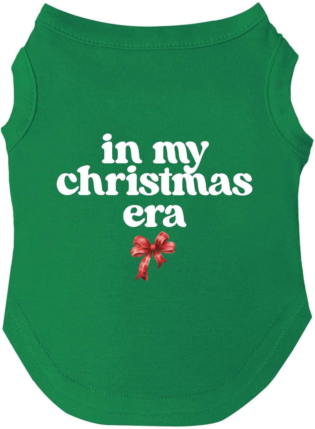 in My Christmas Era Dog Tee Shirt | Sleeveless Breeds | Christmas | Holiday Season | Winter Wonderland | Gift |Green, Medium 1478
