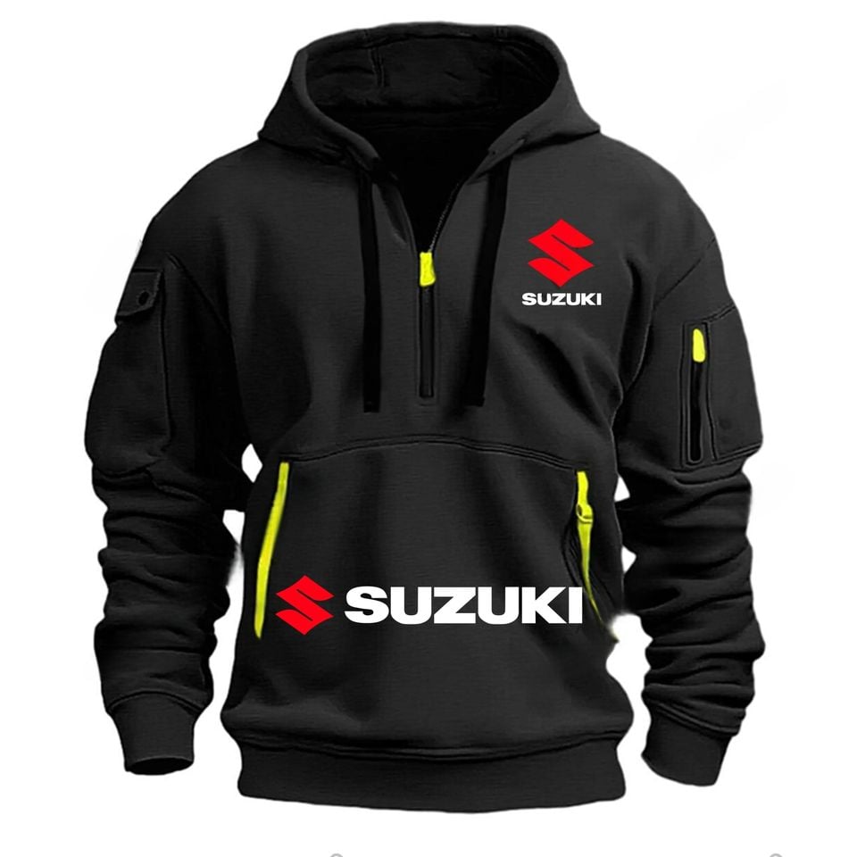 Suzukiii Men's Hoodie Outdoor Motorcycle Riding Suit - Soft, Breathable, Comfortable, Autumn/Winter Style