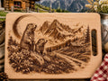 Marmot SVG PNG PDF Bundle, Alpine Mountain Wildlife Art, Black White Rustic Landscape, Laser Engraving File