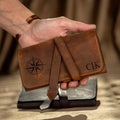 Personalized Leather Tobacco Pouch, Handmade Roll Up Tobacco Bag
