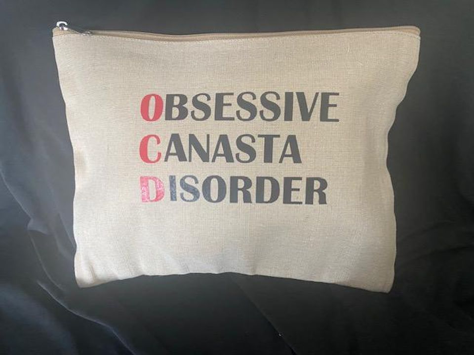 Canasta themed carry all pouch OCD obsessive canasta disorder