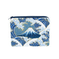 Tsunami Zippered Pouch, Ocean Waves Mount Fuji, Small Zipper Bag