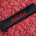 Ld ga Folding Fan Travel Pouch: MAYHEM Ball, Two-Sided Clip-On Canvas Bag, Little Monster Gifts