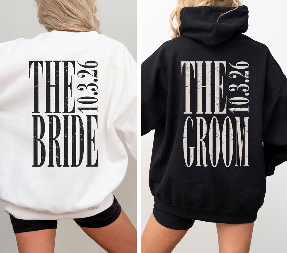 Bride and Groom hoodies, Matching wedding shirts for couples, Bride and Groom Sweatshirt, Matching Bride and Groom shirt, wedding gift