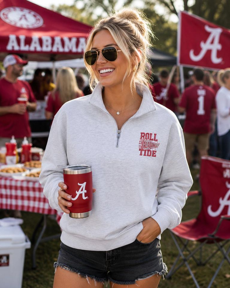 Albm Roll Tide Spirit Quarter-Zip Pullover