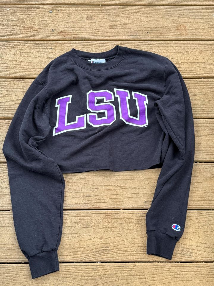 LSU Crop Sweatshirt Vintage Small