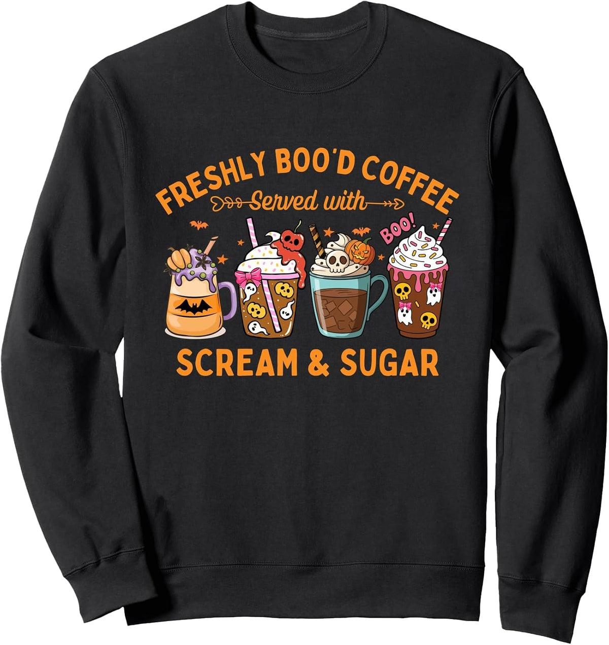 Freshly Boo'd Coffee Lover Funny Halloween Women Teacher Sweatshirt