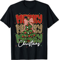 Merry Christmas Coquette Bow Tree Leopard Cute Girl Women T-Shirt