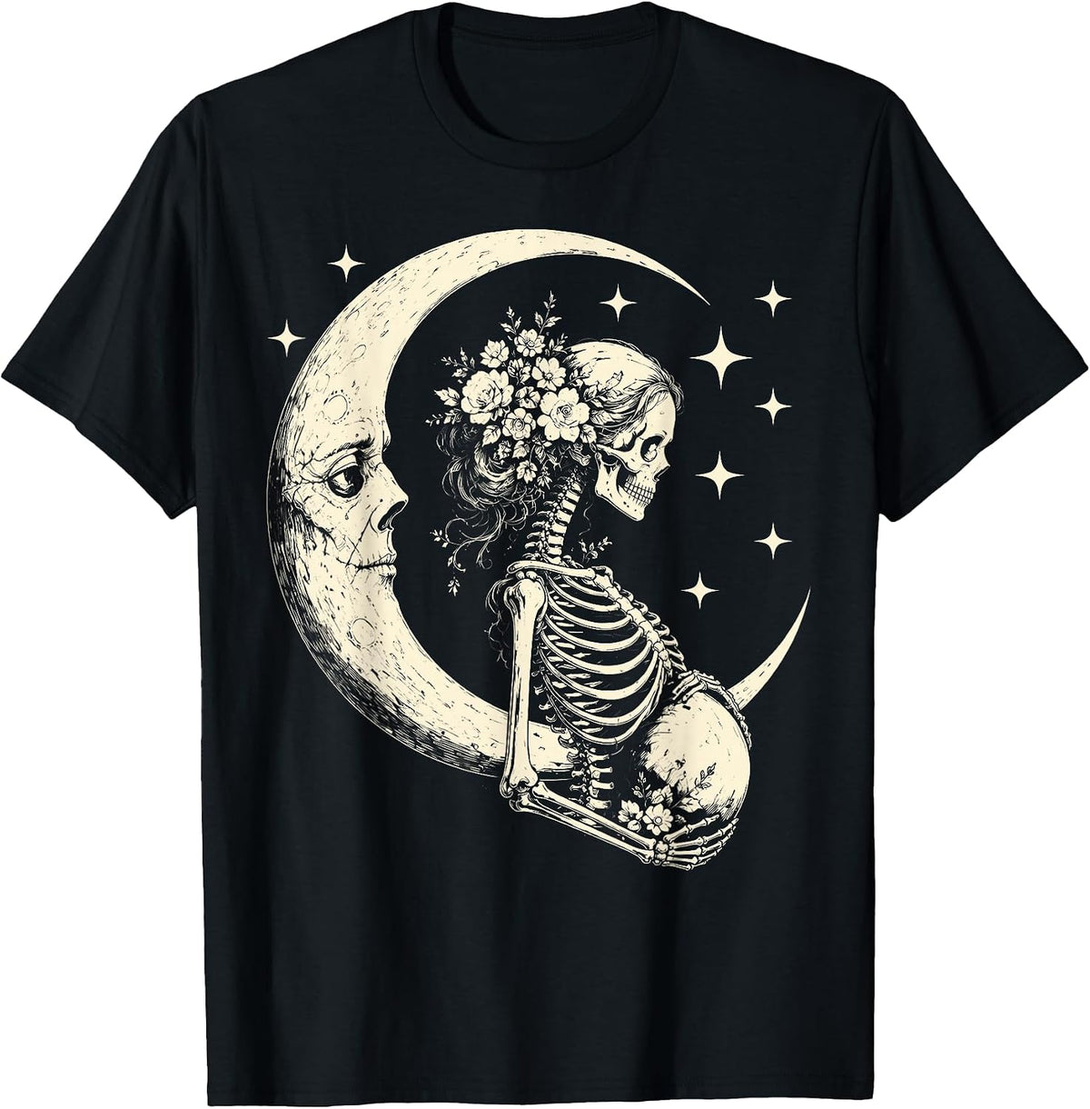 Halloween Pregnant Skeleton Women Pregnancy Announcement T-Shirt
