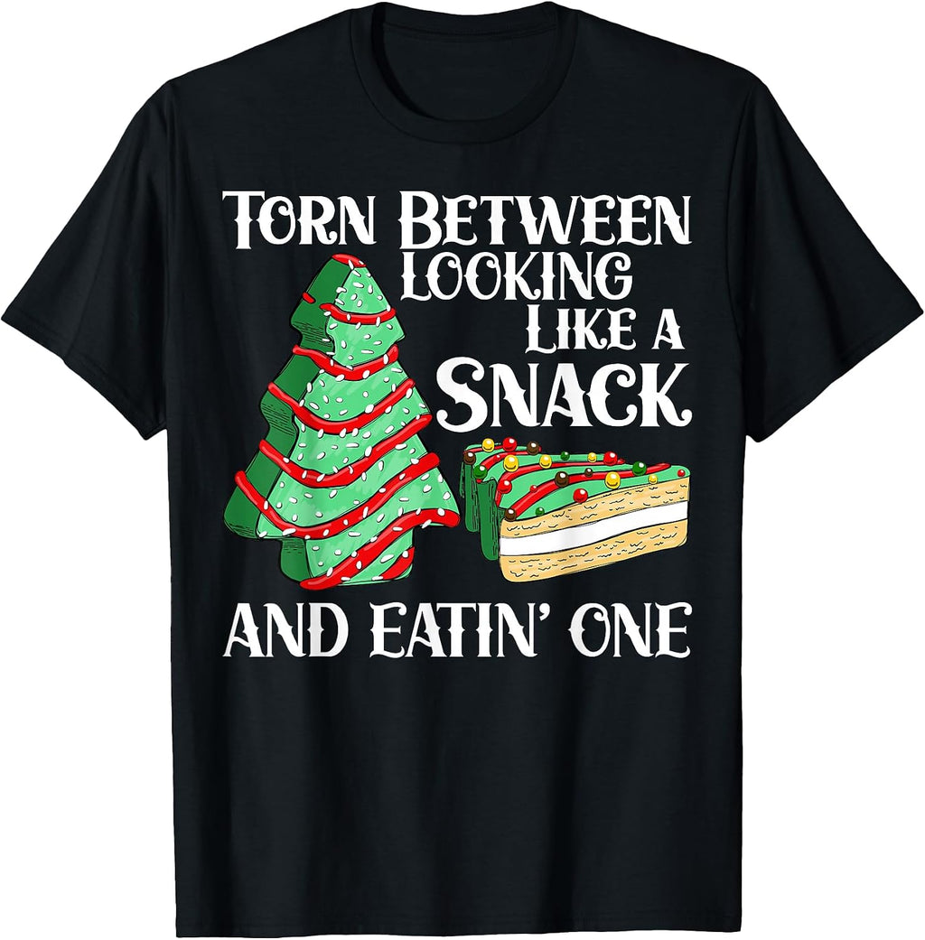 Funny Christmas Tree Cake Torn Between Looking Like a Snack T-Shirt