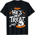 Hes My Treat Funny Halloween Matching Couple Costumes T-Shirt