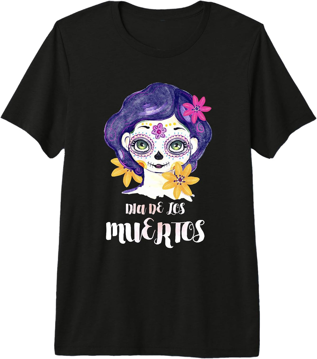 Dia De Los Muertos Woman Sugar Skull Sunglasses Art Design Premium Tri-Blend T-Shirt