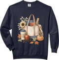 Autumn Teacher Classroom Coffee Pumpkin Leaves Aesthetic Comfort Colors Adult Sweatshirt