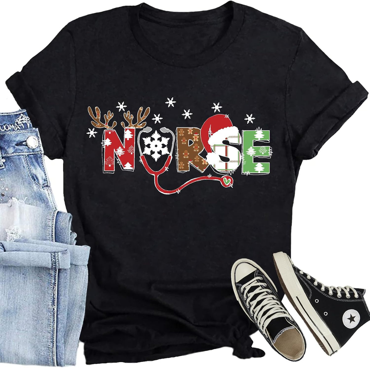 Womens Nurse Shirt Nurse Life Letter Print Short Sleeve Register Nurse Gift Inspirational Tee
